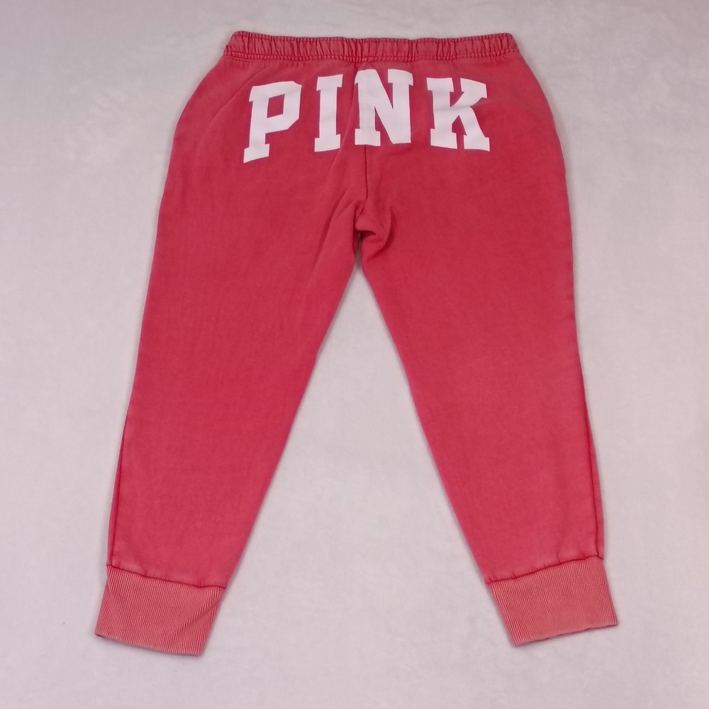 Victoria's Secret PINK Womens Jogger Sweatpants Pink Logo Graphic Large - Picture 2 of 12